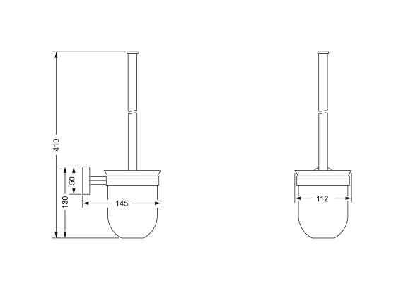 Туалетный ёршик с настенным держателем JOERGER Charleston Square 634.00.000.000 - Вид №1