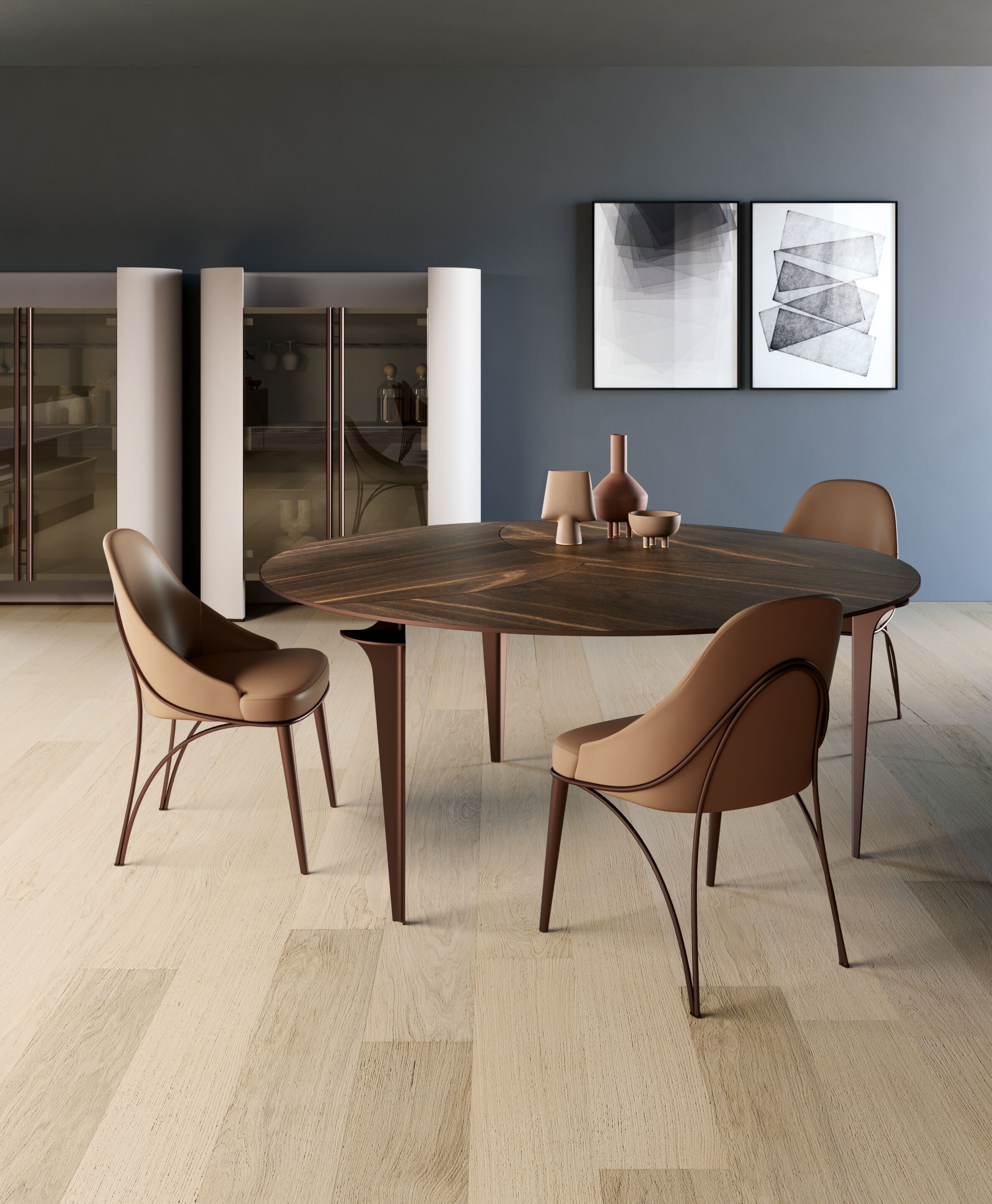 Круглый деревянный обеденный стол Bizzotto Italia ARCH-00116394 - Вид №1