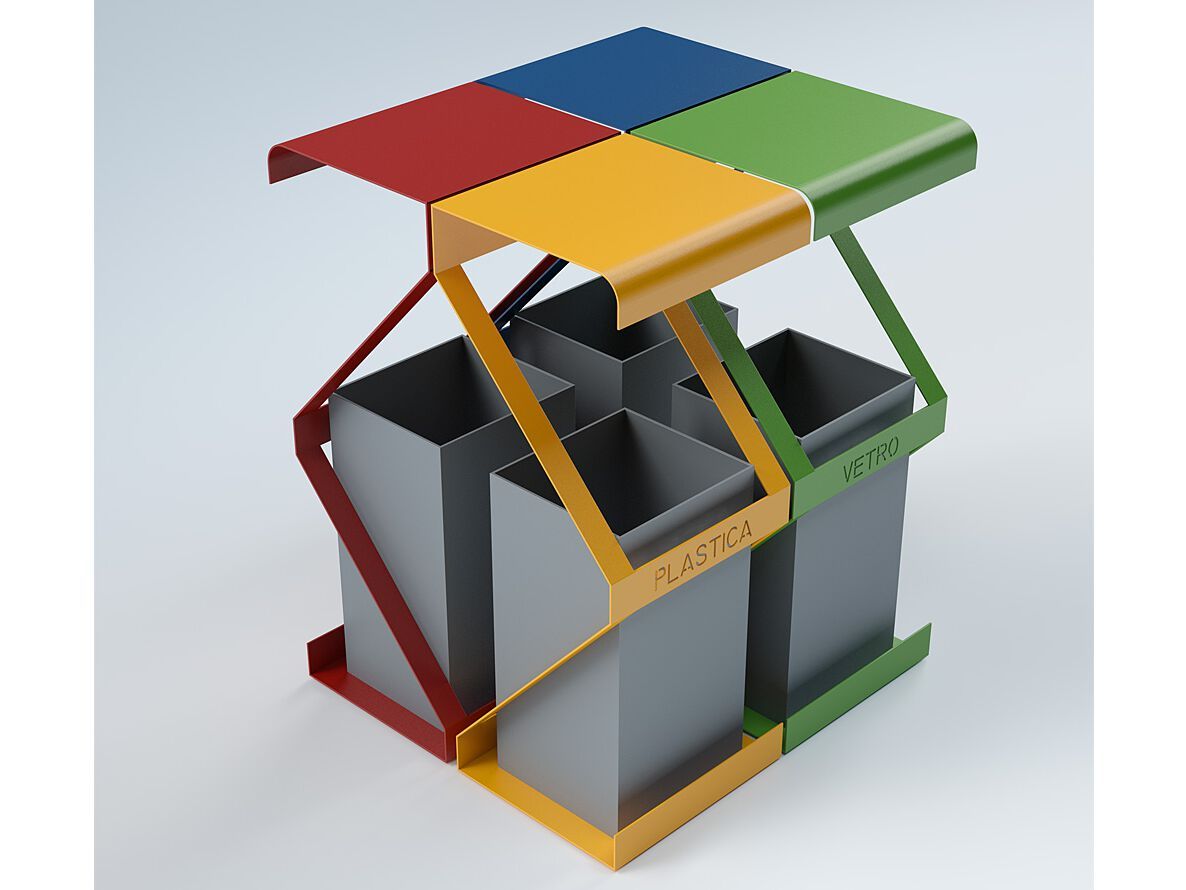 Наружная стальная стойка для мусора для утилизации отходов CITYSì ROMBO ARCH-00036942