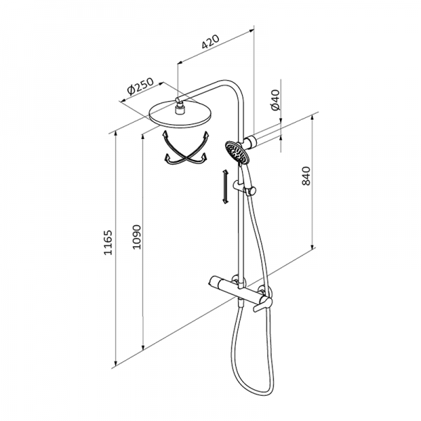 Смеситель для душа TENDER GRB MIXERS 40499400XL - Вид №1