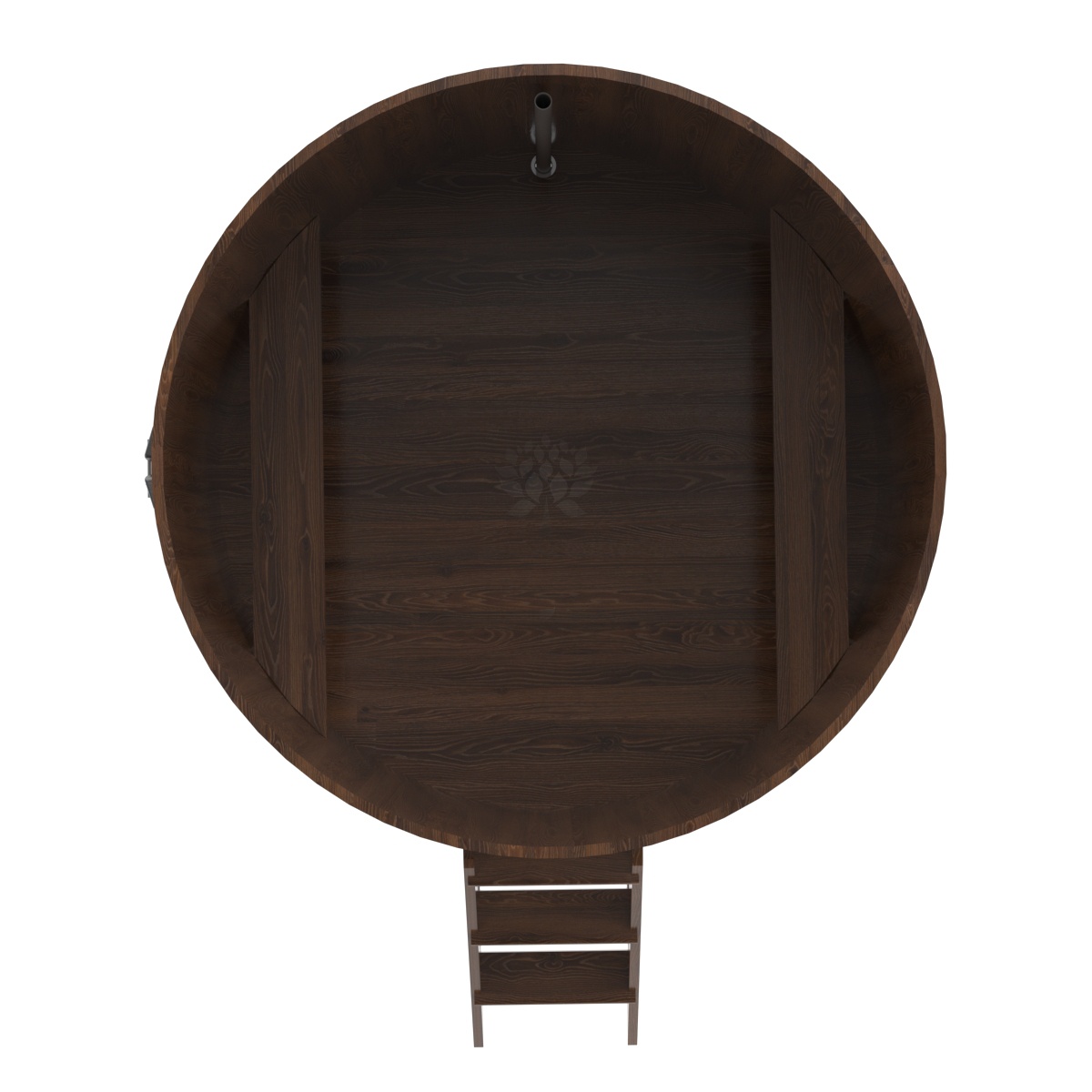 1342 Купель круглая из дуба d=1,80х1,4 морёная Alyarus  - Вид №4