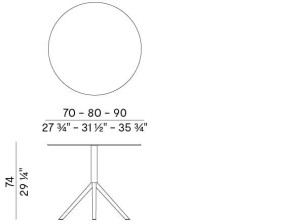 Круглый стол с откидным верхом из HPL