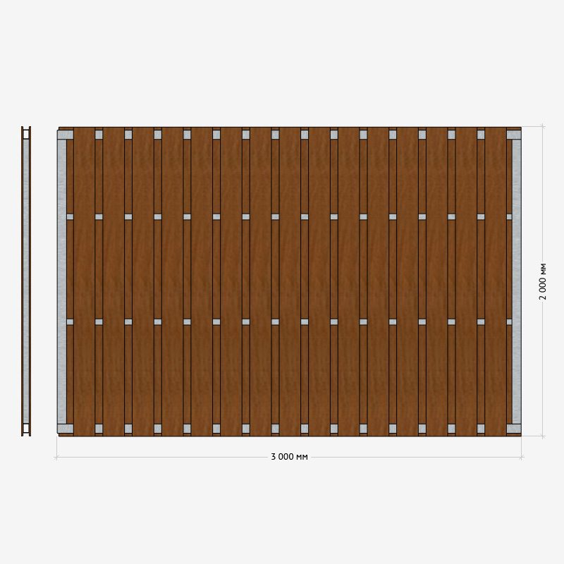 Заборная секция «Шахматка» 3×2м RUSDECKING sun-id-1025044 - Вид №2