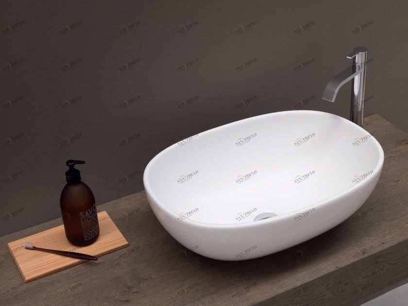 Накладная раковина на столешницу  овальная Nic Milk sun-id-1473292