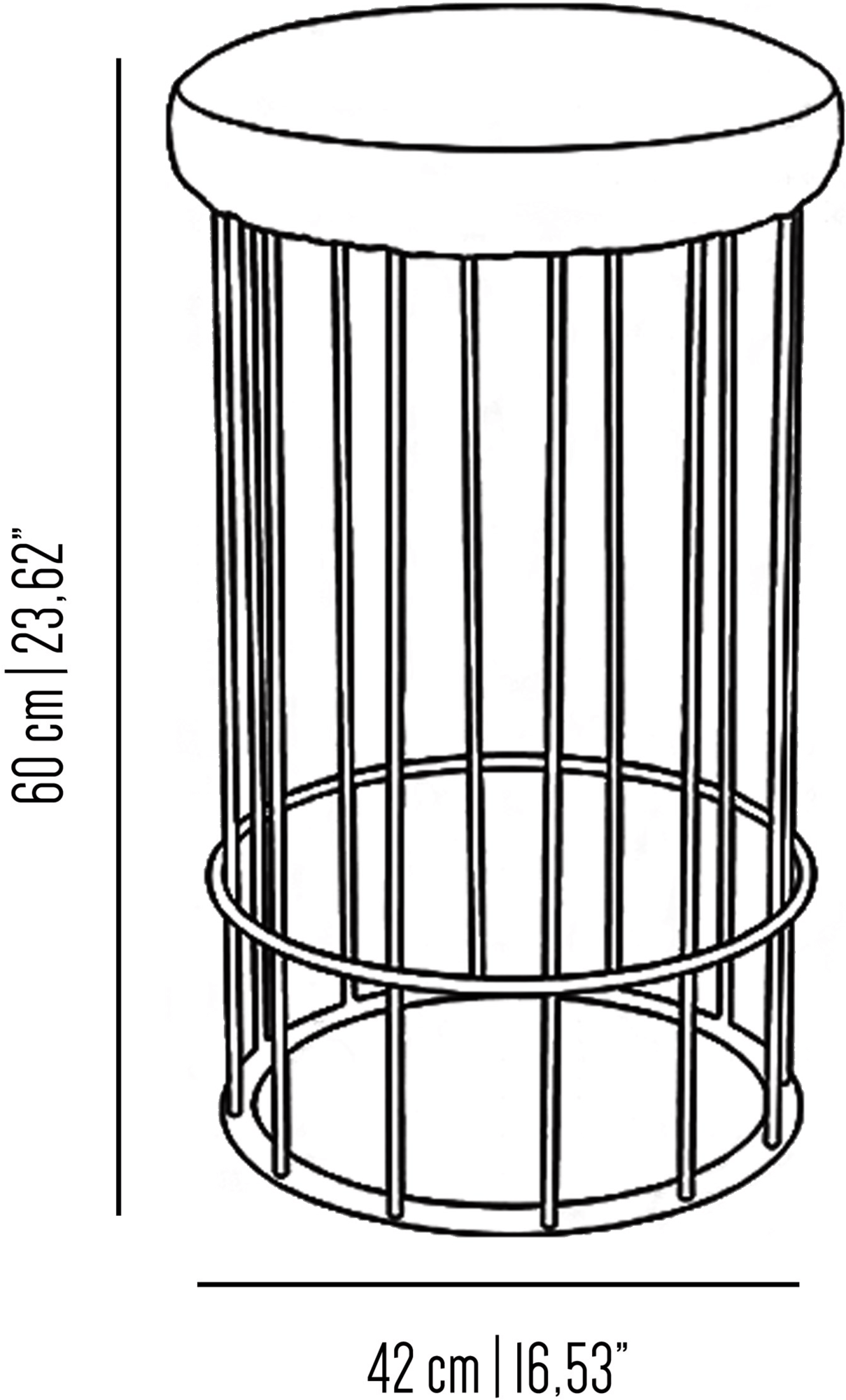 Il Bronzetto Табурет из латуни с подставкой для ног Cage Cag09 - Вид №3