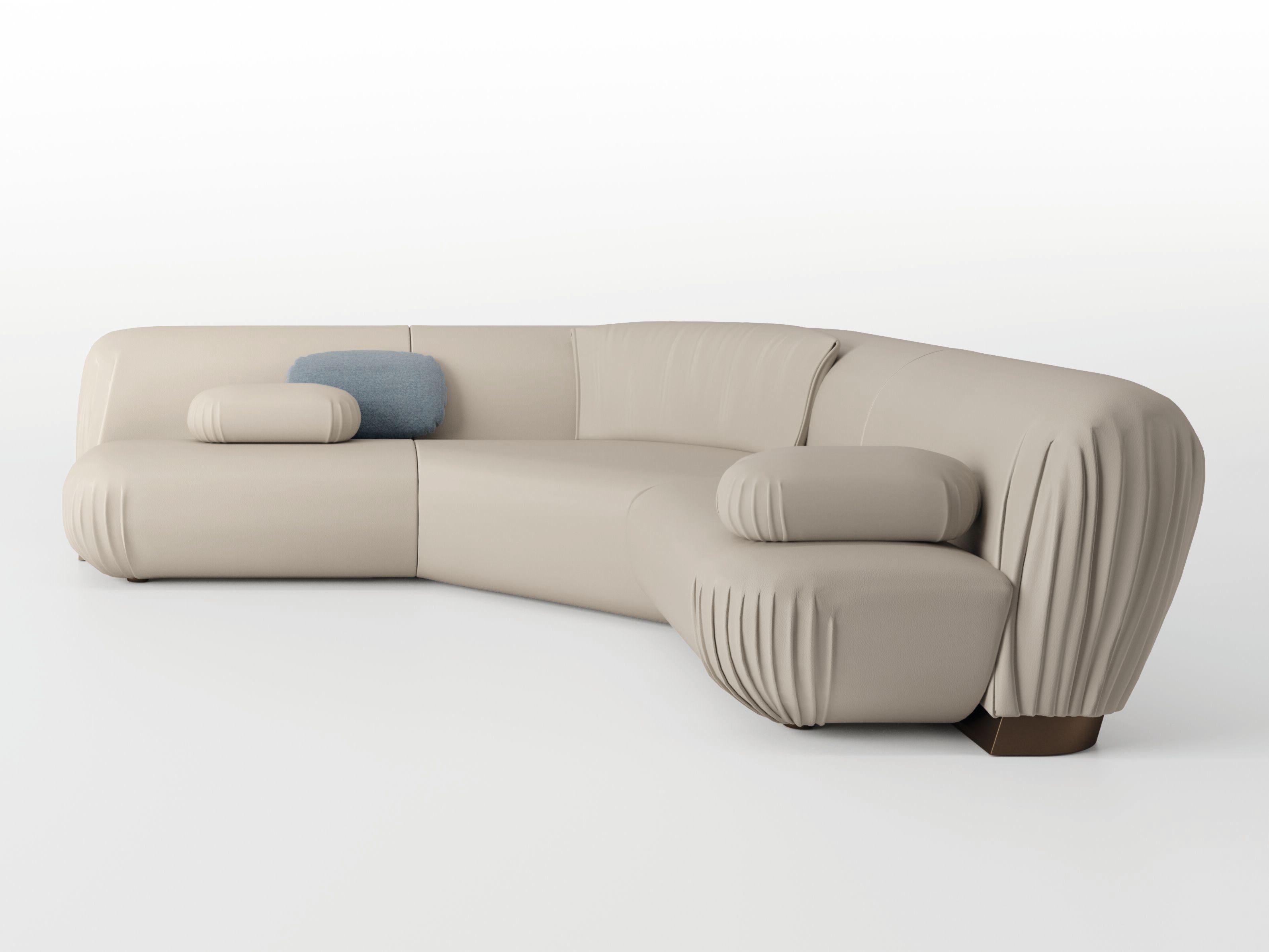 3-местный кожаный модульный угловой диван Bizzotto Italia Нара ARCH-00110889