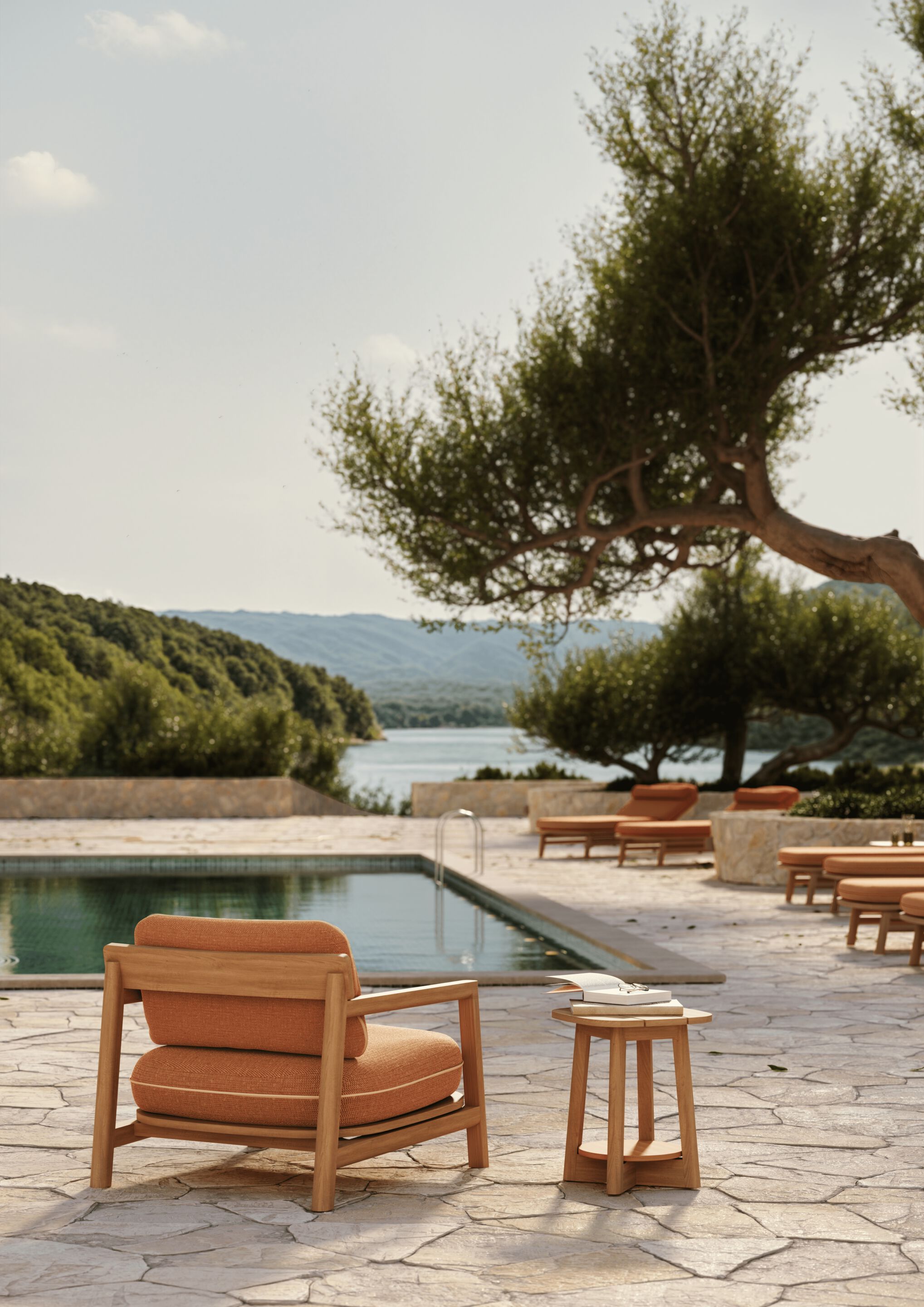 Садовое кресло из тикового дерева с подушками Sunbrella FJAKA Oaza ARCH-00037192 - Вид №4