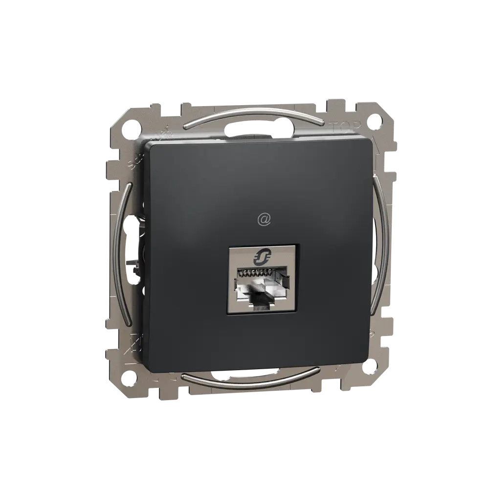 Розетка для компьютера встраиваемая Systeme Electric Sedna Design RJ45 cat 5E, цвет антрацит STLM-2204967 - Вид №1