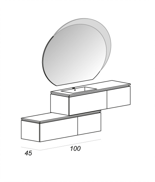 Мебель для ванной CEZARES AVRIL 54403 Grigio Talpa  - Вид №3