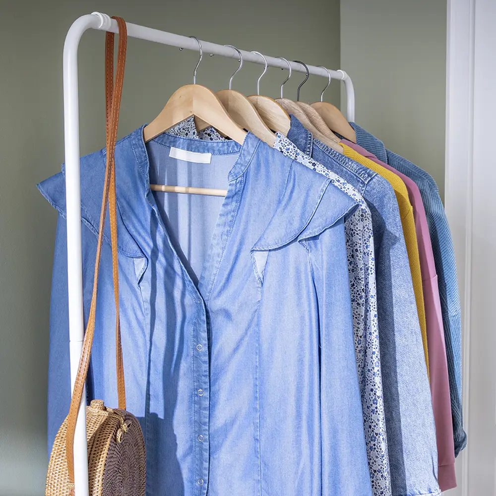 Вешалка напольная Spaceo 100x160x40 см металл цвет белый STLM-2013940 - Вид №4