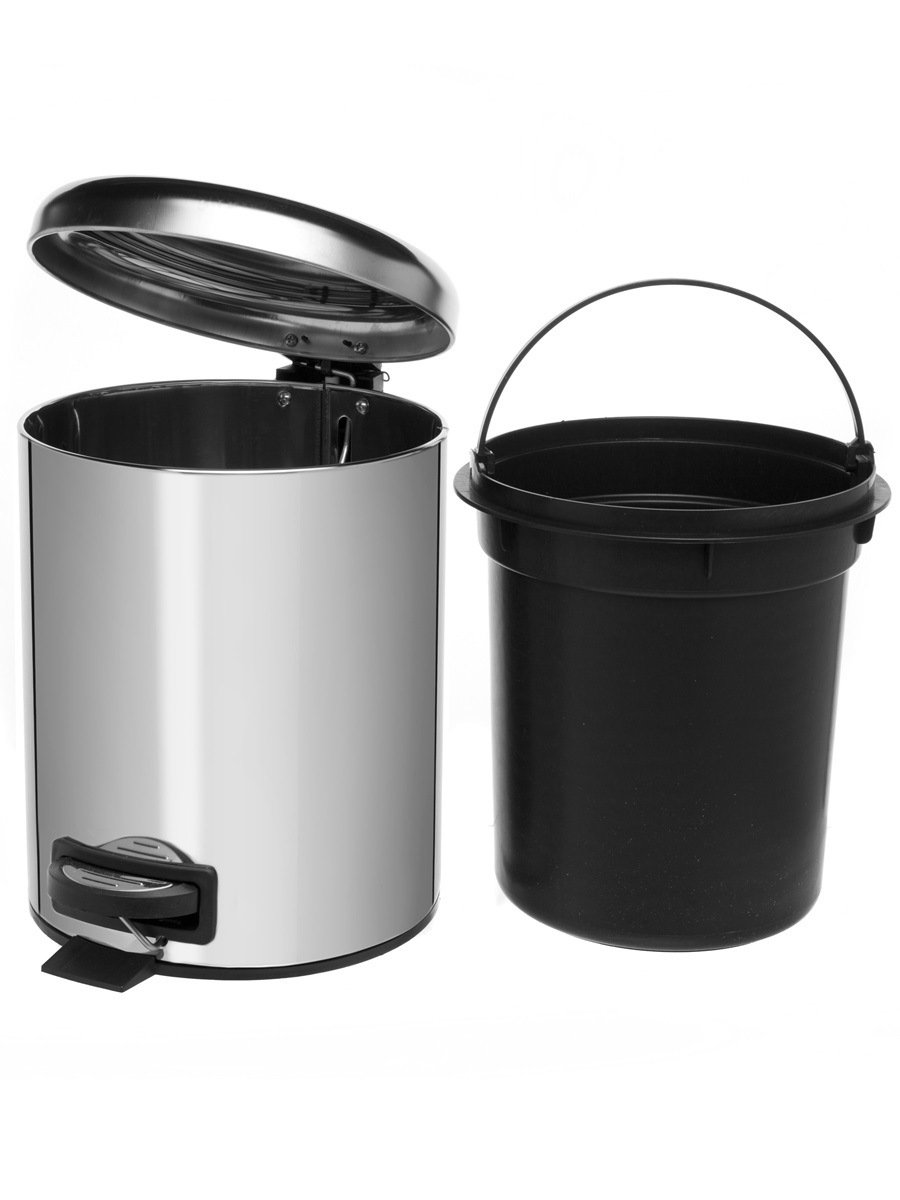 Вёдра с педалью и крышкой Pavo 5L Chrome NAVAKO 11527 - Вид №2