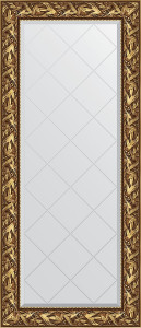 BY 4156 Зеркало с гравировкой в багетной раме - византия золото 99 mm EVOFORM Exclusive-G
