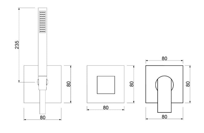 Латунный встраиваемый смеситель для душа QD Magistro Lab Swanky ARCH-00106260 - Вид №2