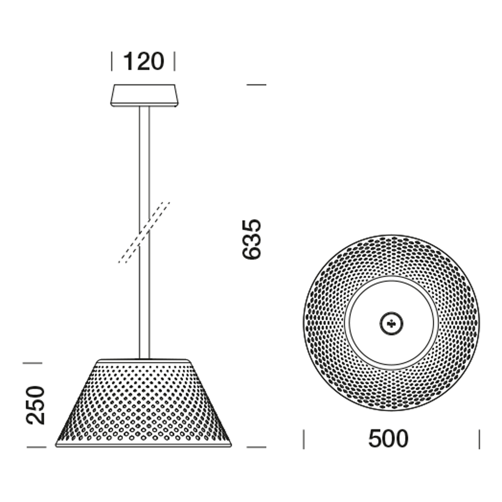 3270616 Потолочный светильник Platek MESH XL Soffitto  MESH XL H. 635 mm - LED 3000K 75°  - Вид №10