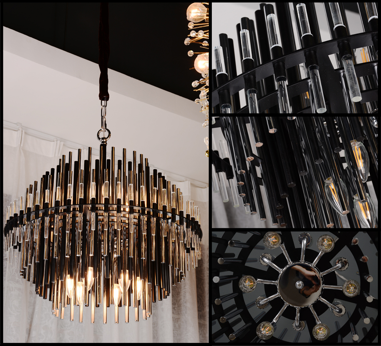 Подвесной светильник Emile от Delight Collection BRCH9043CR DELIGHT COLLECTION ДИЗАЙНЕРСКИЕ 243846 Прозрачный;черный  - Вид №2