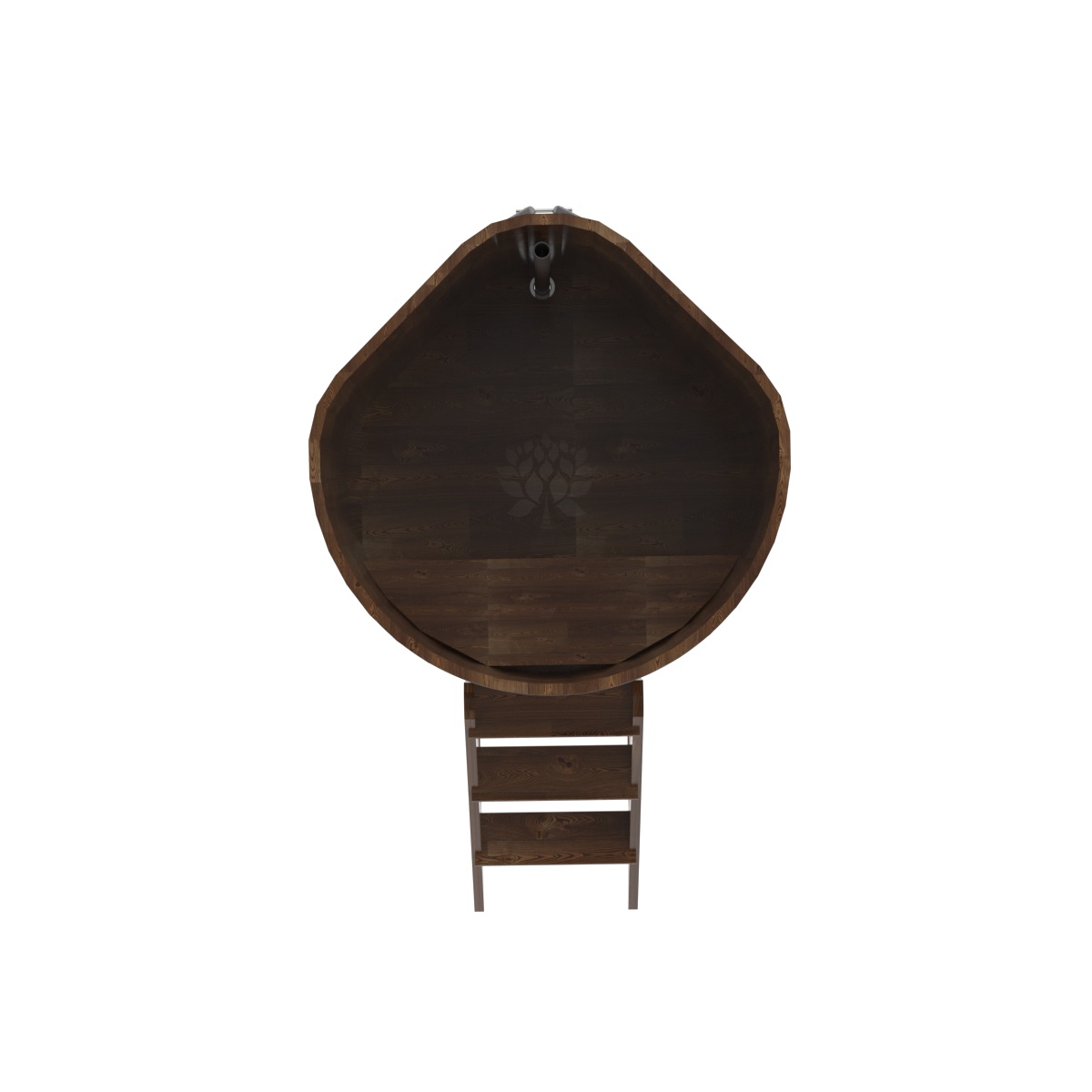 1569 Купель угловая из сращенных ламелей лиственницы 1,03х1,03х1,2 морёная Alyarus  - Вид №4