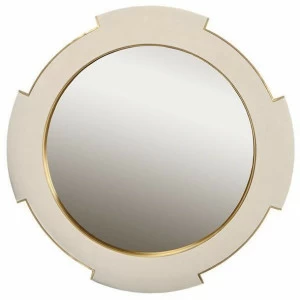 JOSÉ LEITE DE CASTRO Круглое зеркало из алькантары® с настенной рамой