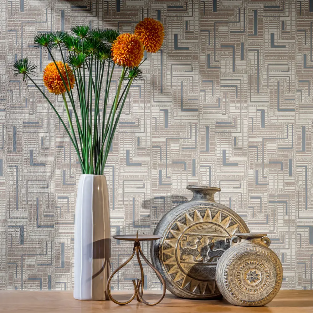 Виниловые обои PALITRA HOME Labirint серые с глубокой фактурой 14777347 STLM-0834341 - Вид №3