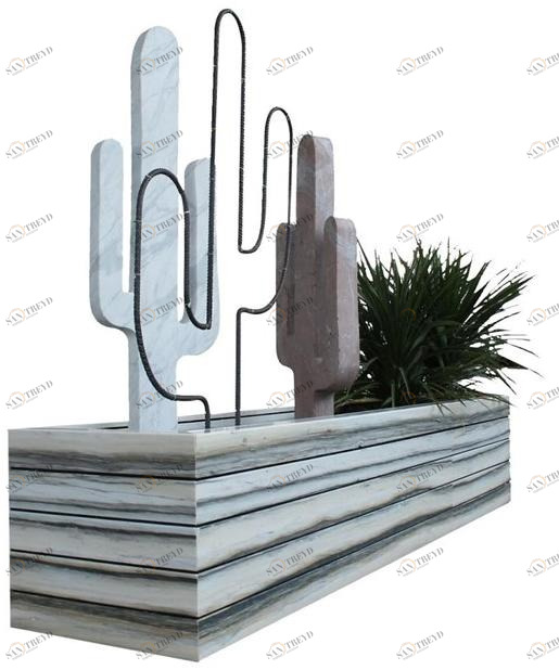 FranchiUmbertoMarmi Низкая прямоугольная кашпо из мрамора  Hd011pao 