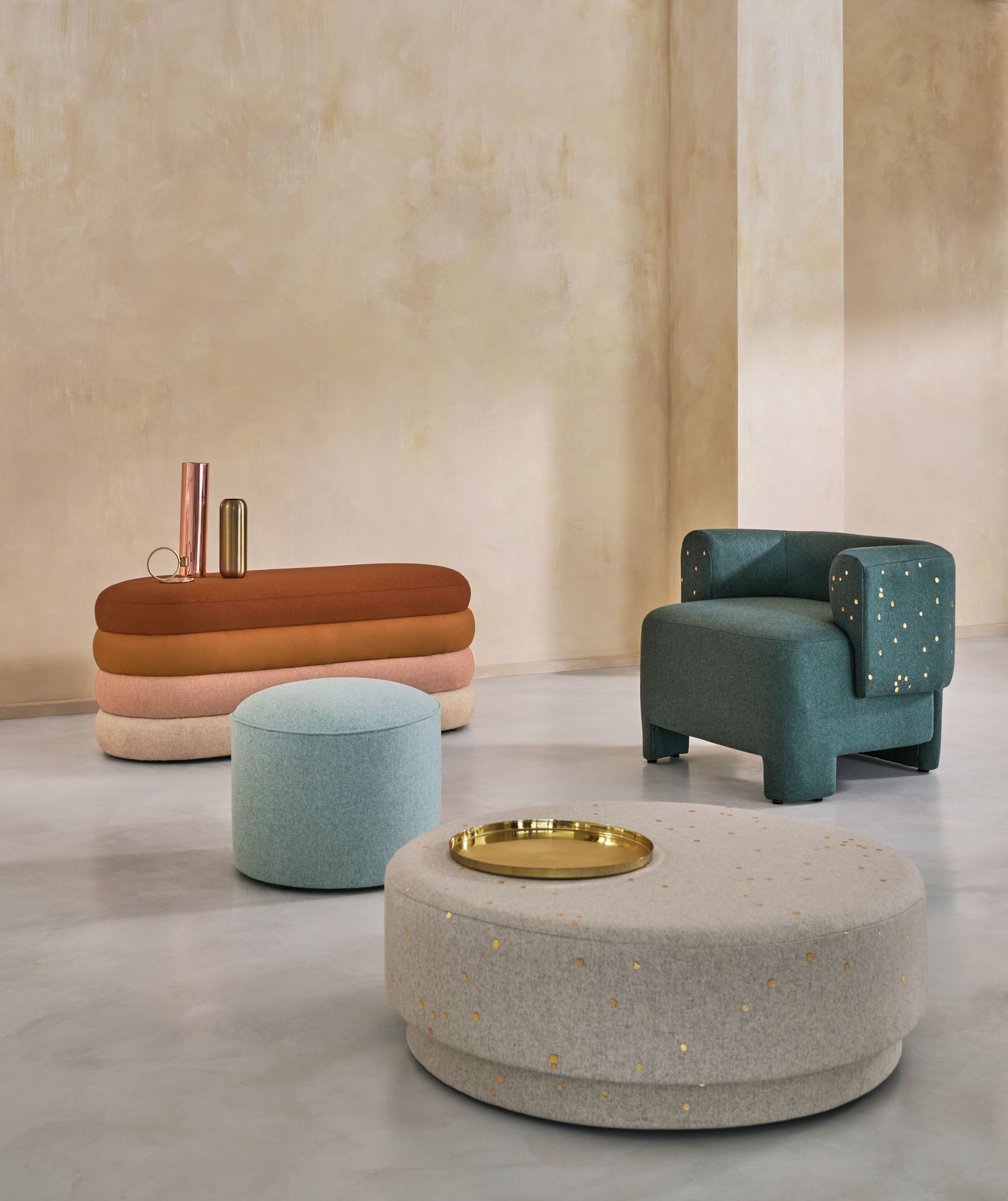 Шерстяная однотонная ткань Casamance Эдинбург ARCH-00140233 - Вид №1