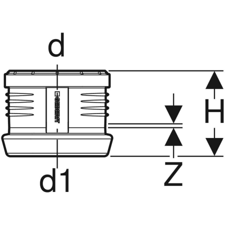 390.296.14.1 Переходная муфта Geberit Silent-PP на Geberit Silent-db20 Geberit  - Вид №2