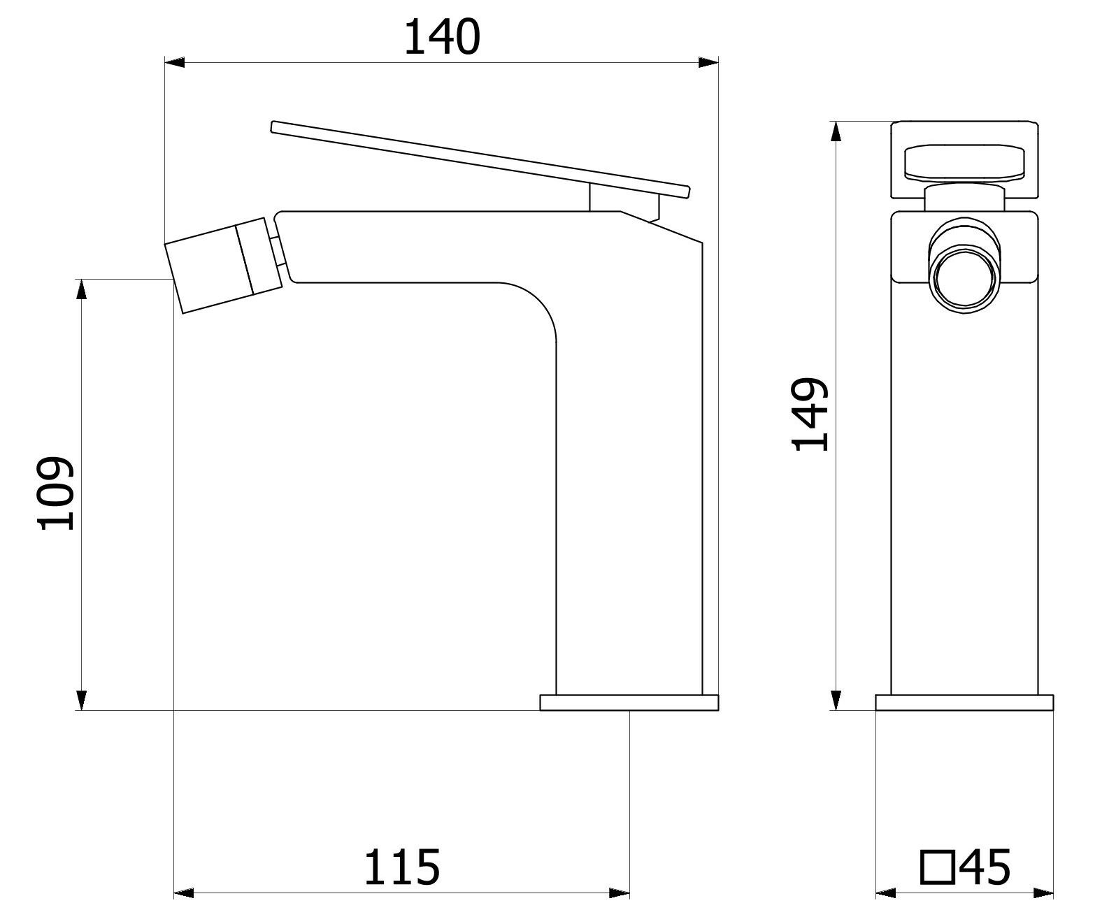Смеситель для биде с автоматическим сливом IB K3 ARCH-00069447 - Вид №6