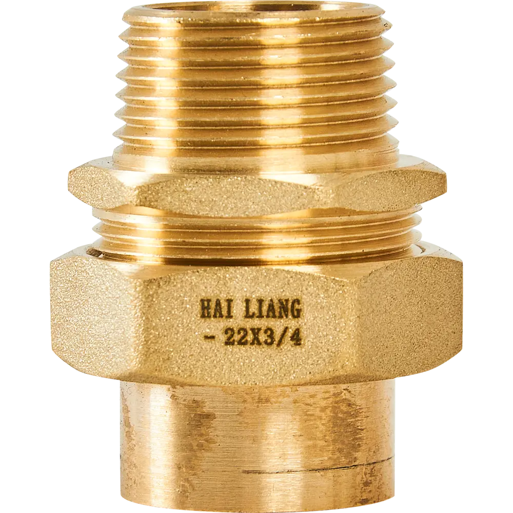 Муфта разъемная Hailiang ø3/4"x22 мм с коническим уплотнением наружная резьба медь STLM-2074570 - Вид №1