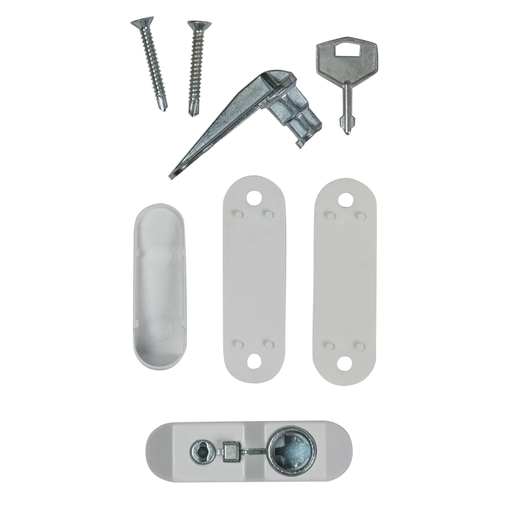 Замок для ПВХ окон металлический, цвет белый, 10 шт ЛЕВША STLM-2100568 - Вид №1