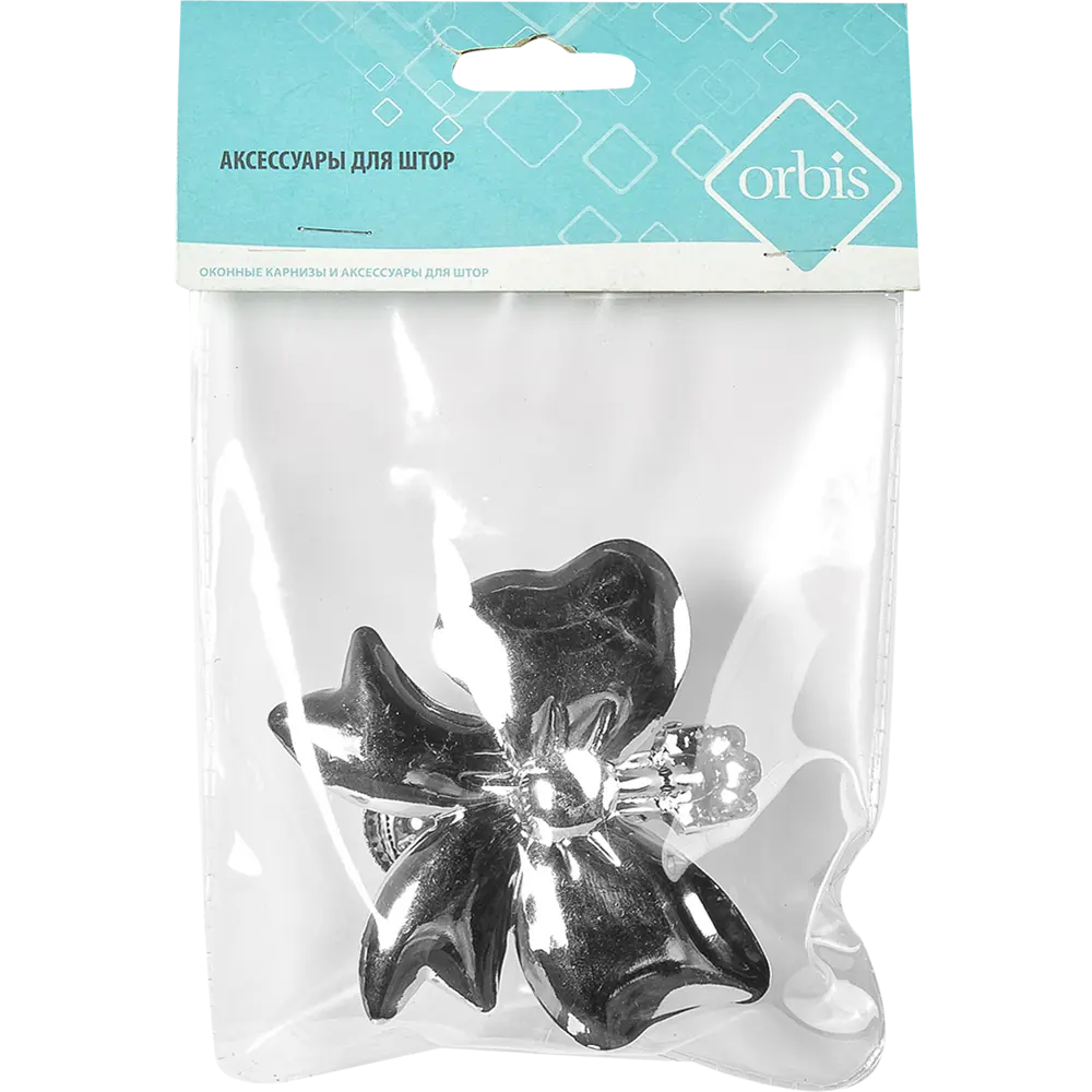 Клипса «Бантик» металл цвет хром Santreyd STLM-2121883 - Вид №2