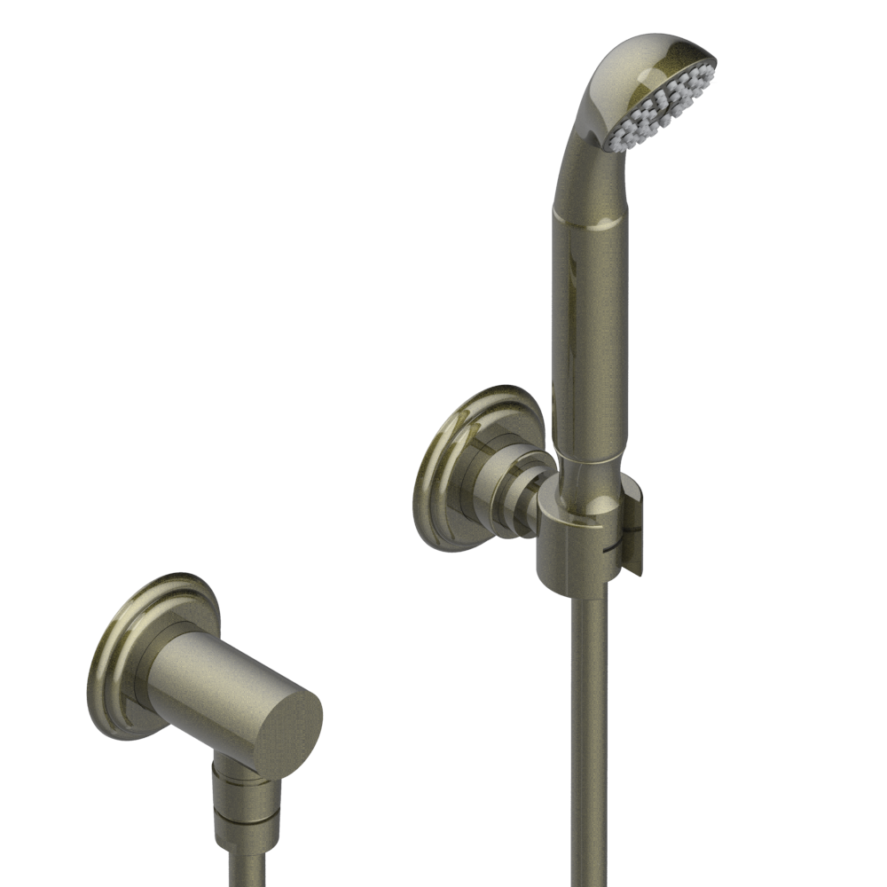 U4F-52 Душ ручной стильный встраиваемый в стену, шланг, стационарный кронштейн и колено для душа Thg-paris Duomo с хрусталём Бронза U4F 52 CAT.D