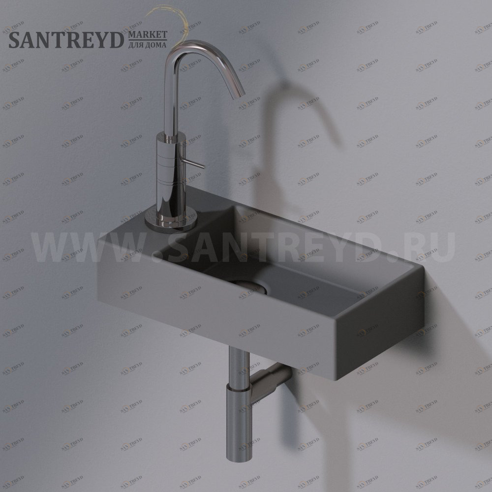 L319T0R1V3.116 Подвесная раковина настенная прямоугольная A. e T. Italia ACQUAFREDDA серая AeT ITALIA