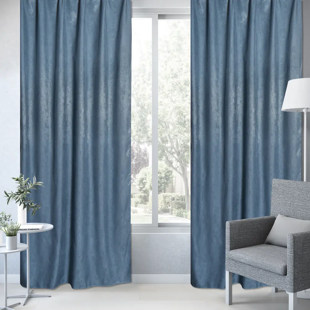 Штора на ленте Inspire Metsa 160x280 см цвет синий 88311166 STLM-2096692  - Вид №5