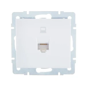 Розетка компьютерная встраиваемая Lezard Rain RJ45, цвет белый