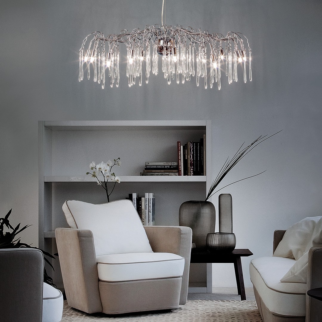 Frezia Light 1005/15 A хром подвесная люстра на 15 лампочек 116017 - Вид №1