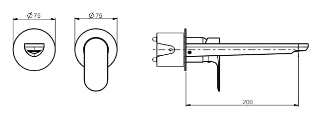 Настенный смеситель для раковины без слива с ограничителем расхода Rubinetterie Frattini Lea ARCH-00000218 - Вид №5