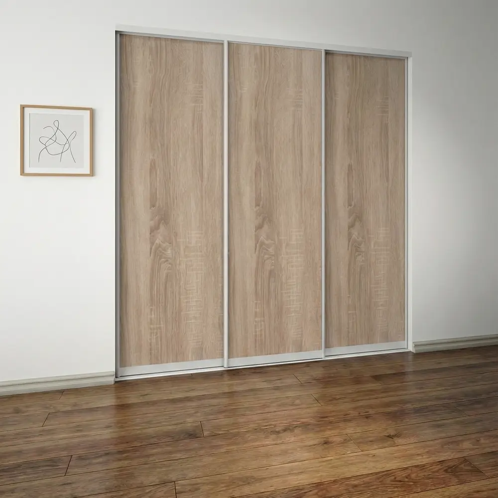 Дверь-купе KONSENSA 244.5x80.4 см МДФ цвет дуб сонома профиль матовое серебро STLM-2174696 - Вид №11