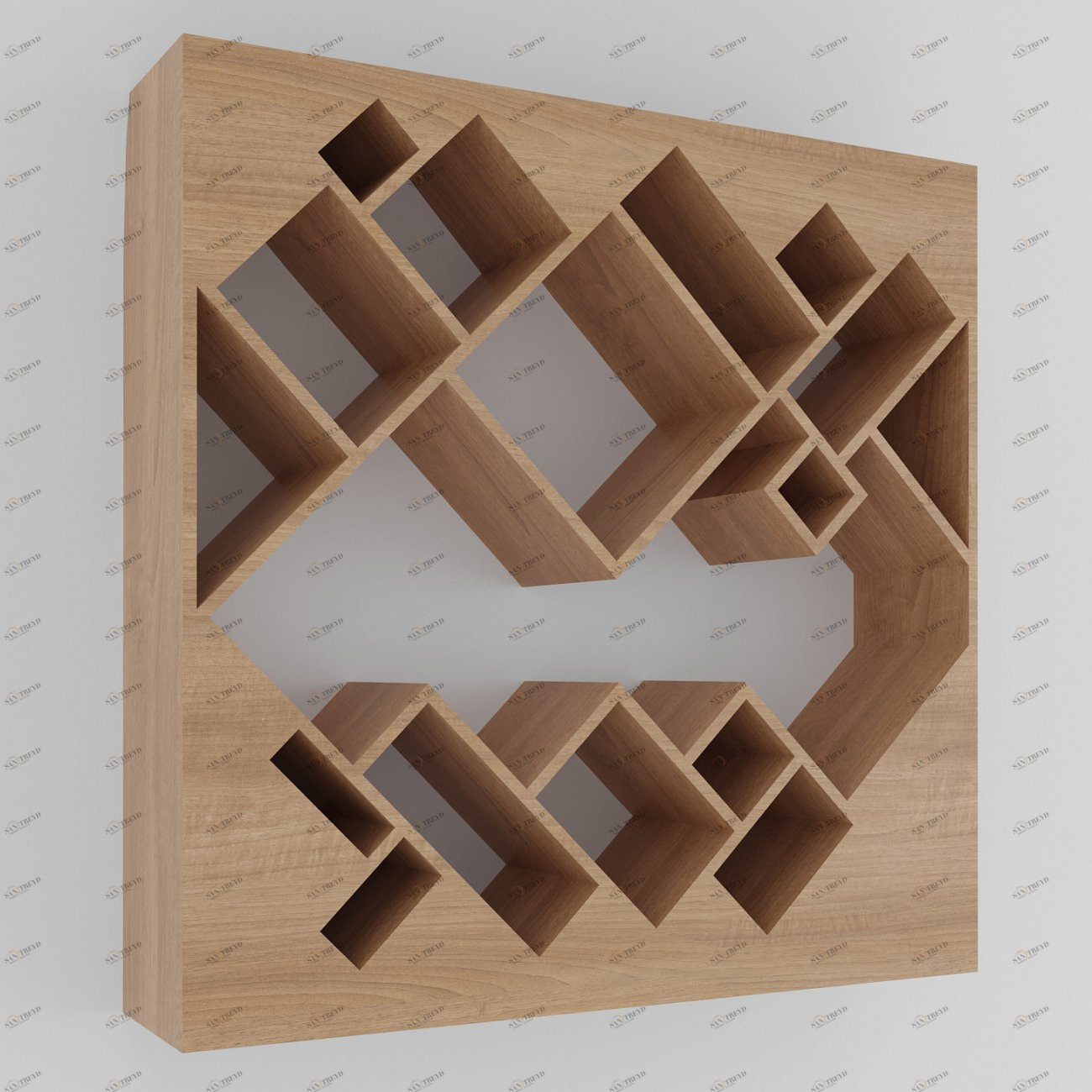 Стеллаж деревянный для книг дуб "Геометрия" от Odingeniy ODINGENIY ГЕОМЕТРИЯ 178299 Бежевый 