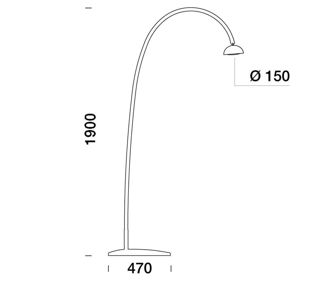 Напольный напольный светильник Сид Platek в изогнутом воздухе ARCH-00010163