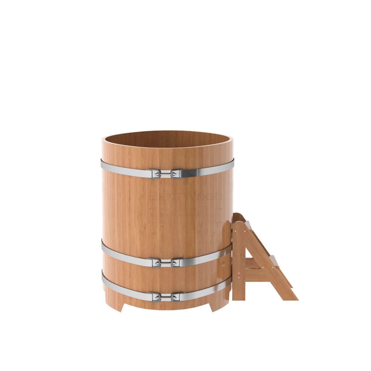 1291 Купель овальная из дуба 0,92х1,66х1,1 натуральная Alyarus  - Вид №2