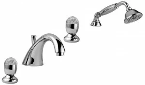 Rubinetteria Giulini Комплект для ванны с ручным душем на 4 отверстия Persia crystal - persia F3865/s