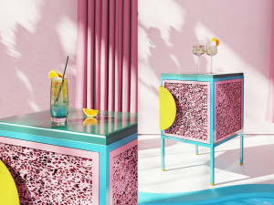 Металлическая тумбочка