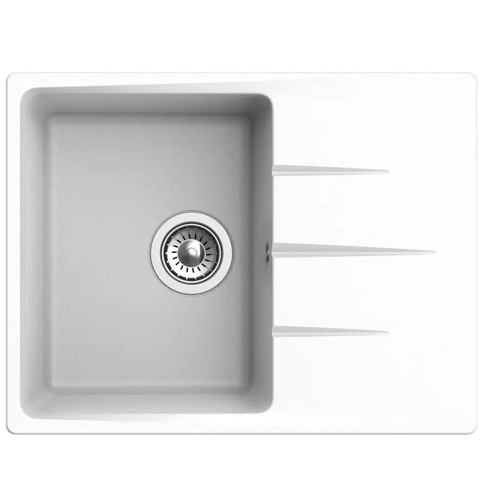 Мойка для кухни врезная KONSENSA 49x64 см глубина чаши 20 см кварц цвет белый Без серии STLM-2160668 - Вид №1