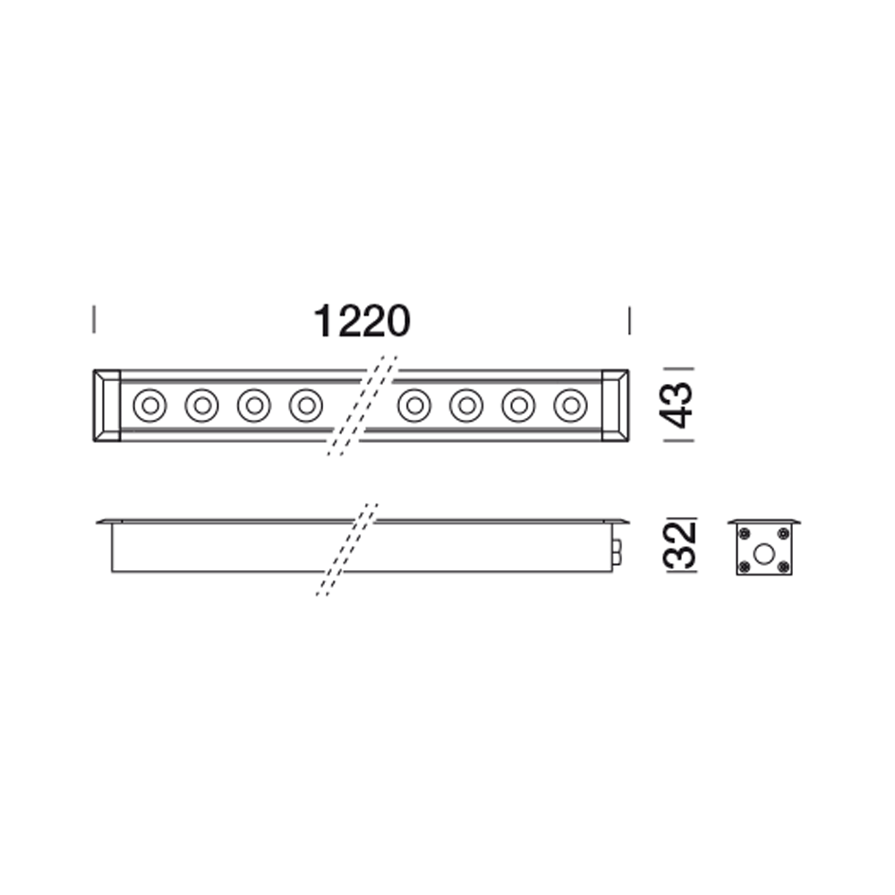 8498663 Встраиваемый в пешеходный пол Platek MINI CORNICHE Incasso   MINI CORNICHE 1200 mm - LED 4000K 26°  - Вид №6