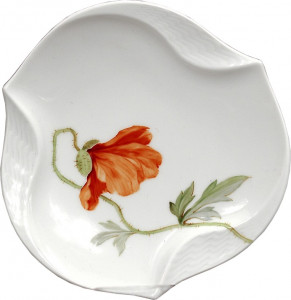 95333 Meissen Блюдо рельефное 12,5см "Игра волн, рельеф, маки" Фарфор