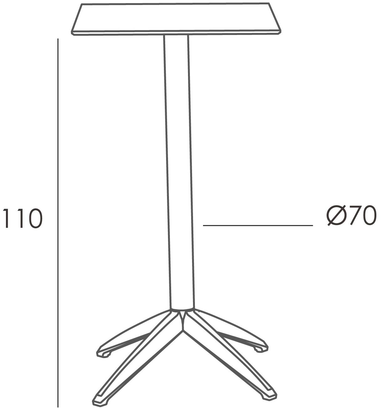 Ezpeleta Высокий садовый стол из полипропилена и hpl Quatro Mlk-qufc - Вид №2