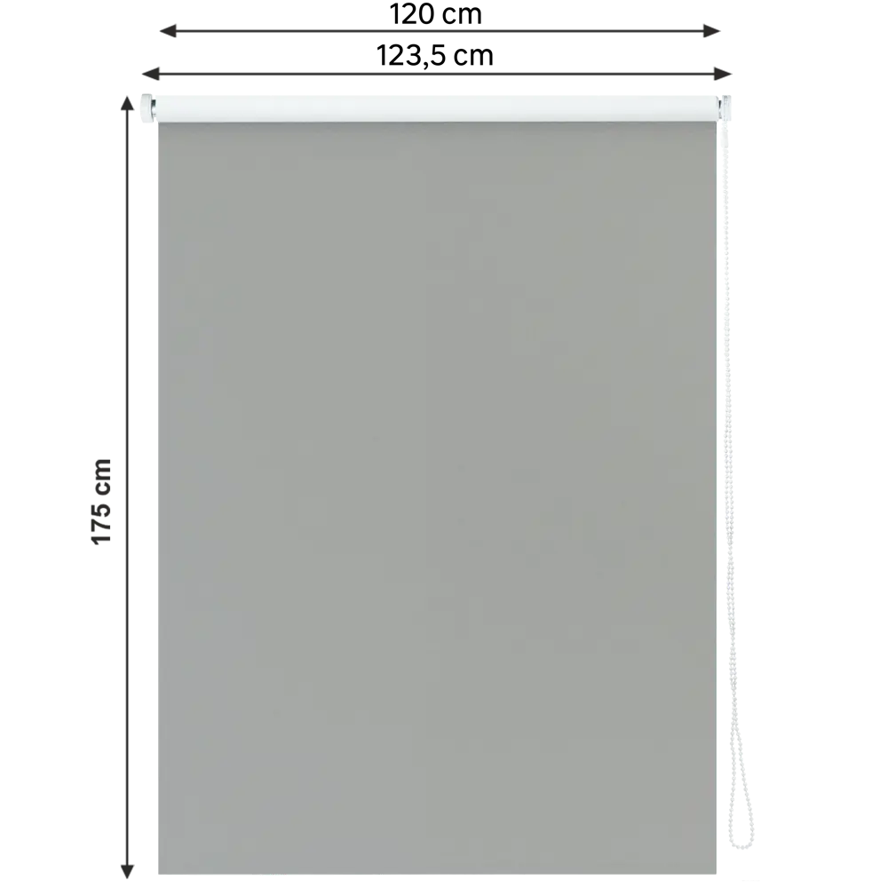 Штора рулонная блэкаут Inspire Santos 120x175 см серая Granit 3 82692253 STLM-2028382 - Вид №1