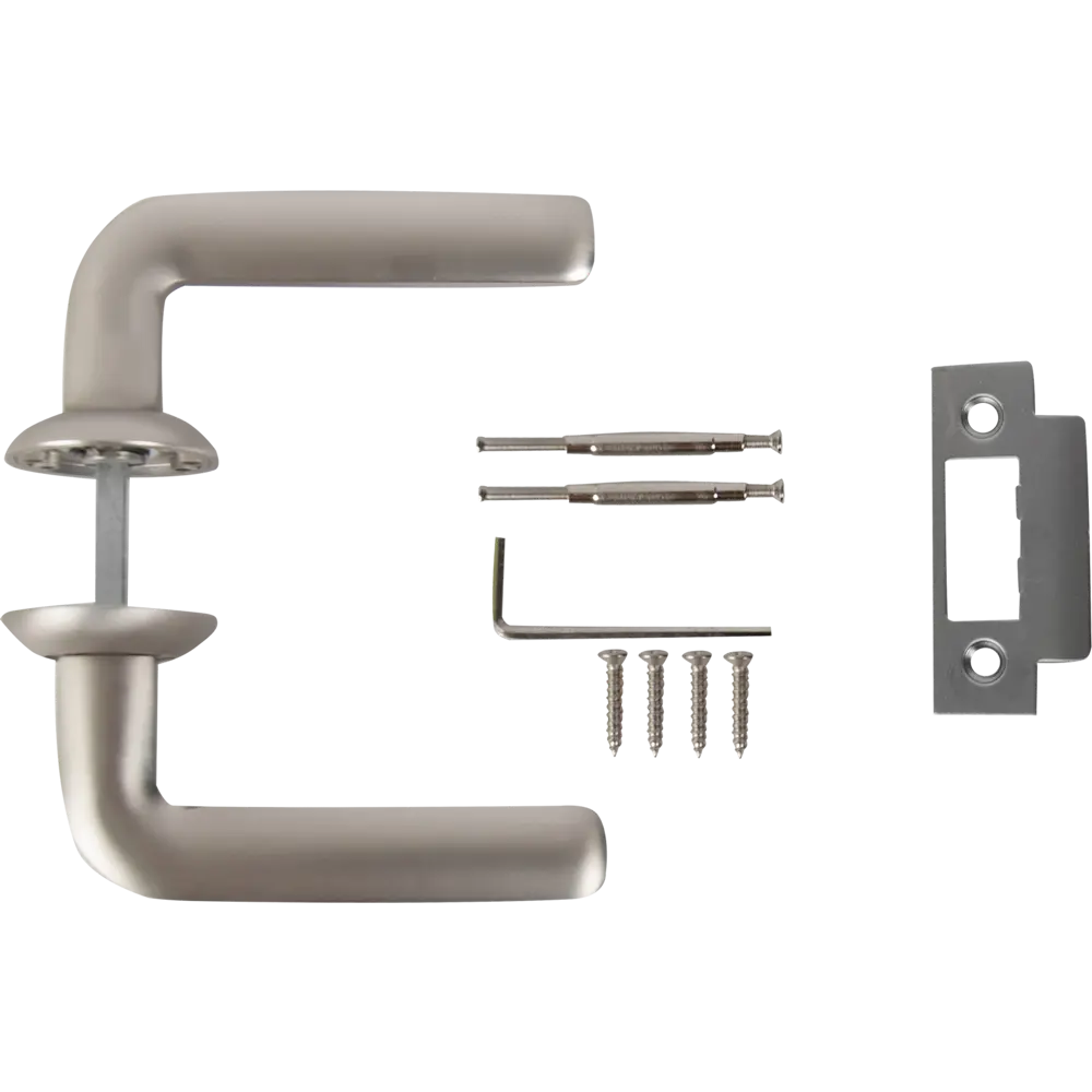 Комплект дверных ручек 24L 100 GF, без запирания, цвет матовый никель PALLADIUM STLM-2092333 - Вид №1