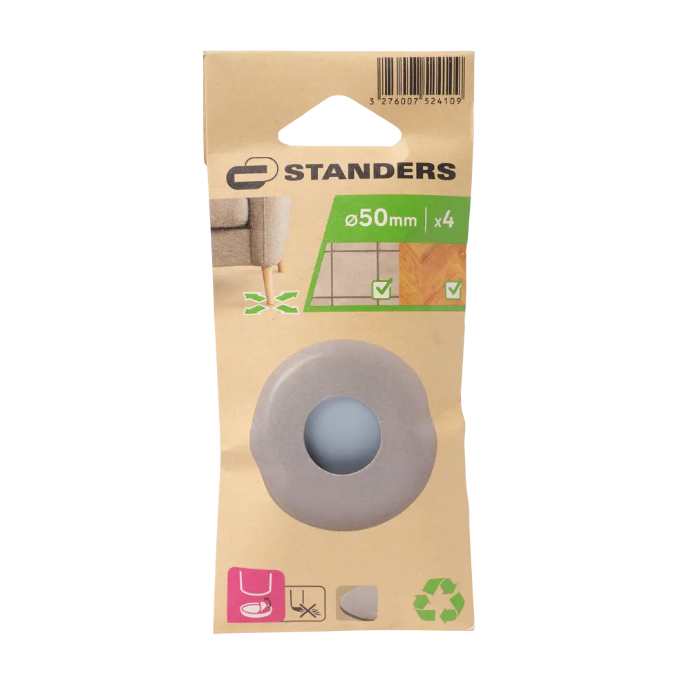 Накладки Standers 50 мм ПВХ круглые цвет серый 4 шт STLM-2030828 - Вид №3