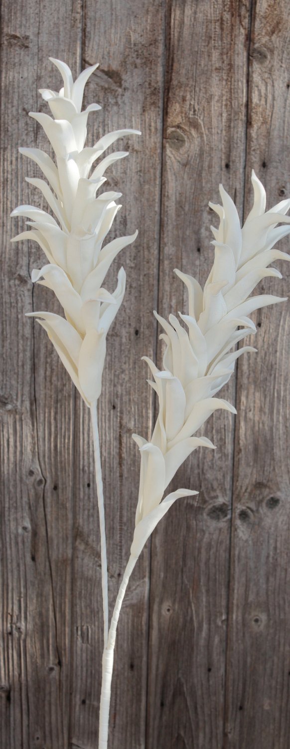 7978 700 a3 Искусственный мягкий цветок 'листовая ветка', 100 см, чистый белый H-andreas 