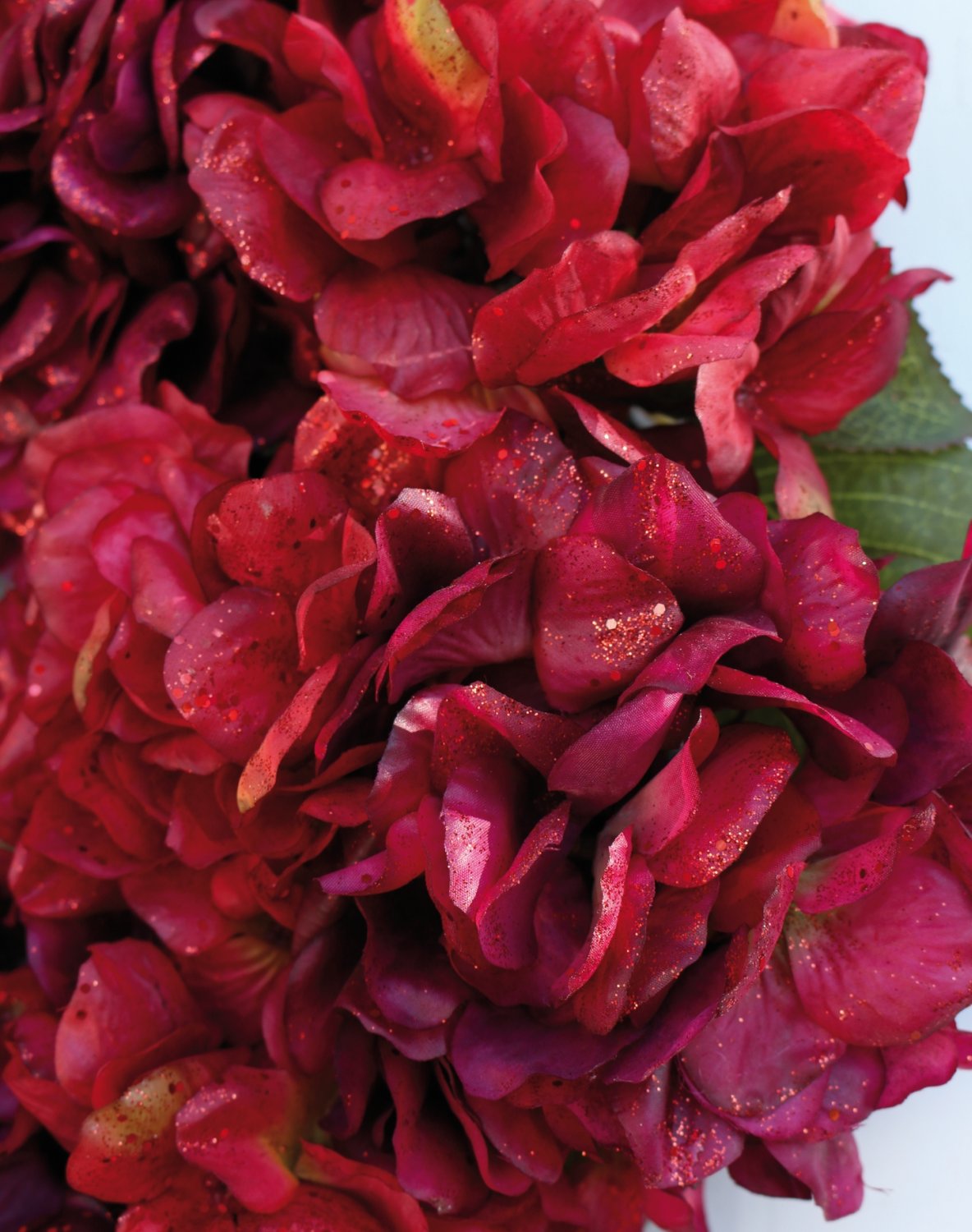 2009 432 a3 Искусственный венок из гортензии с глиттером, Ø 40 см, бордово-золотой H-andreas  - Вид №3